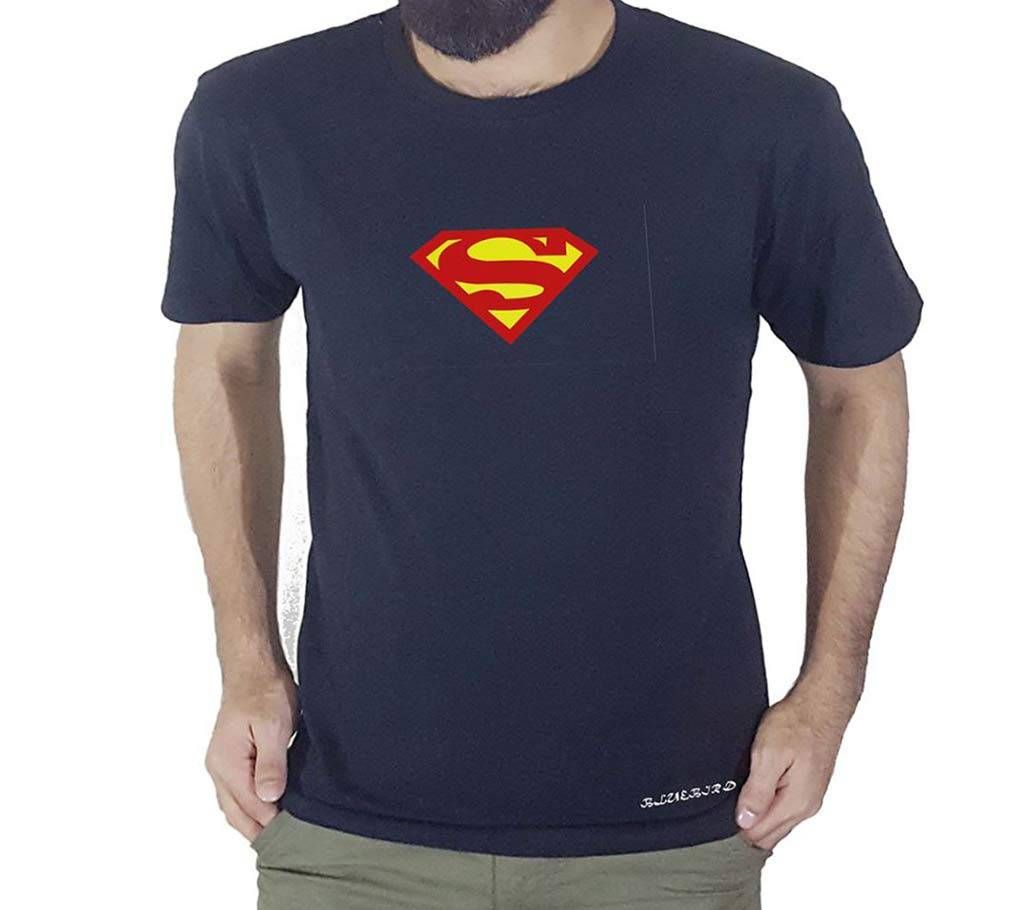 SuperMan Half Sleeve Cotton T Shirt For Men- Blue TS11