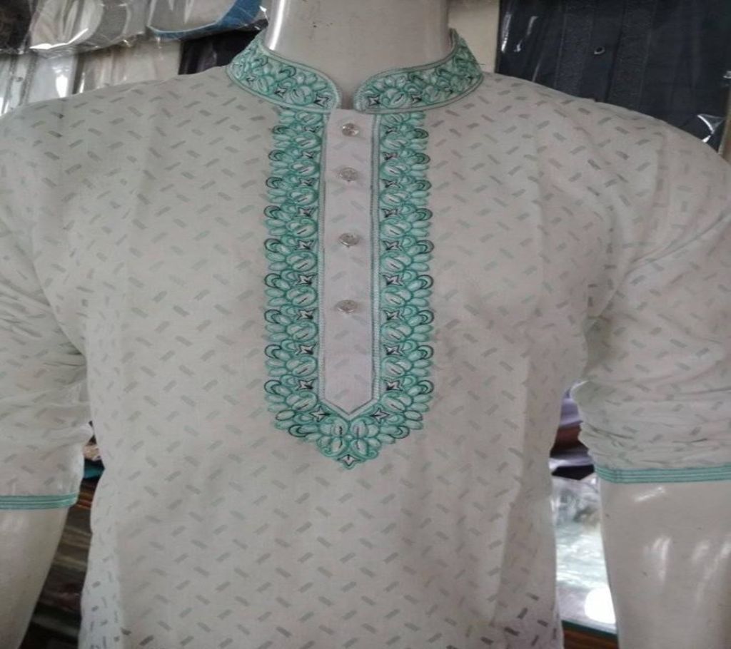 Indian Cotton Punjabi - White 