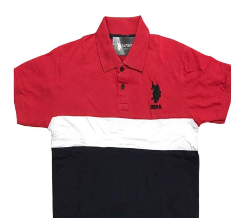 Mix Color Half Sleeve Polo Shirt For Men A20B03C24D