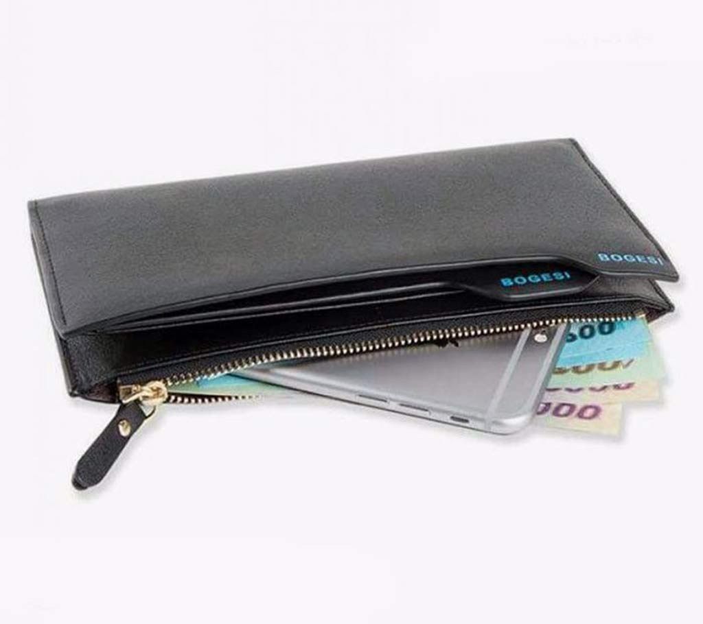 Men's Black Long Wallet – 7557