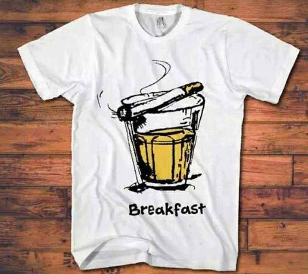 Breakfast mens round neck t shirt 