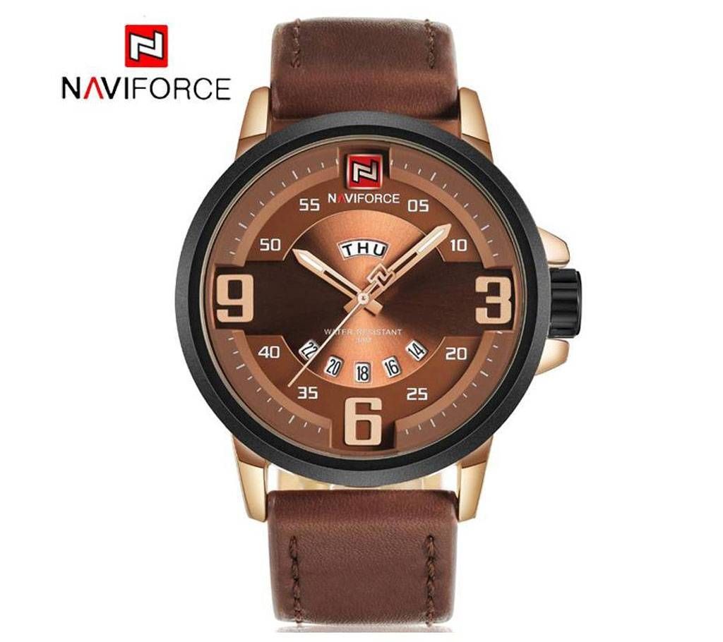 Dark Chocolate Leather Analog Watch For Men