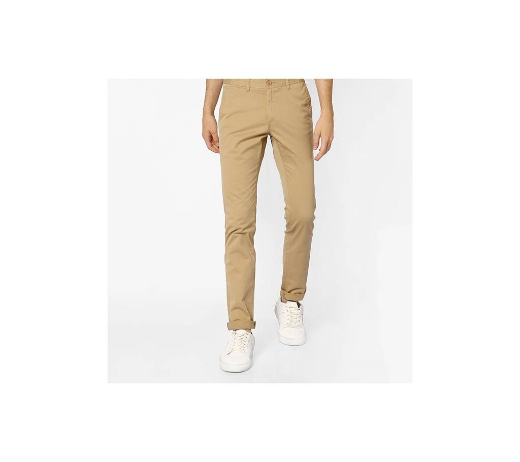 Khaki Color Slim Fit Chino Gabardine Pant for Men
