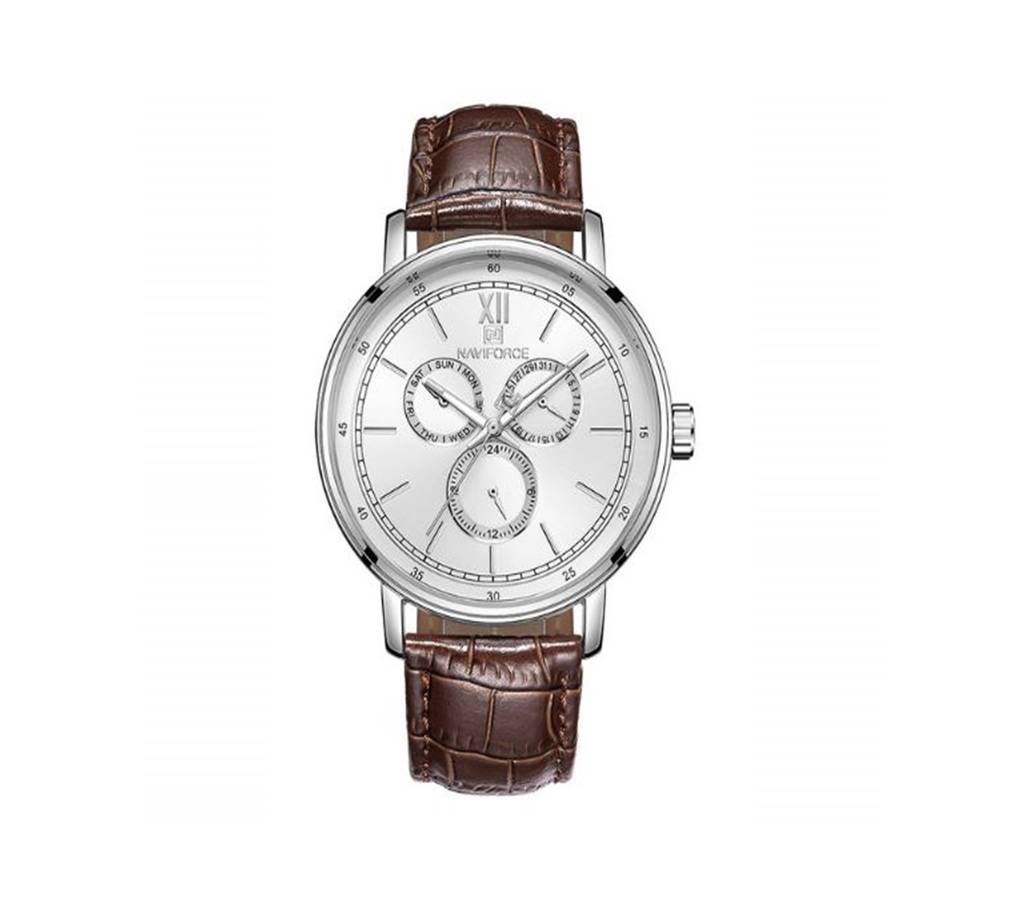 Naviforce Genuine Leather Chronograph Wrist watch for Men