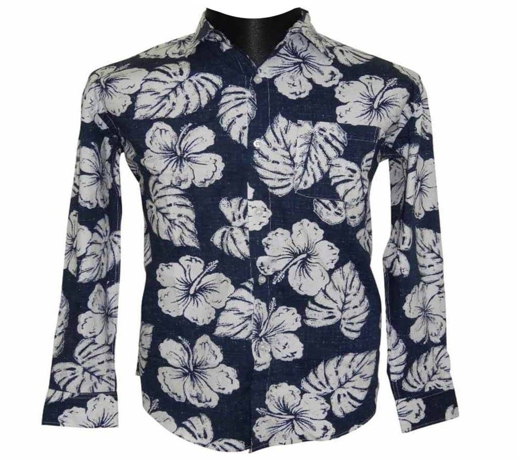 Navy Blue Floral Shirt