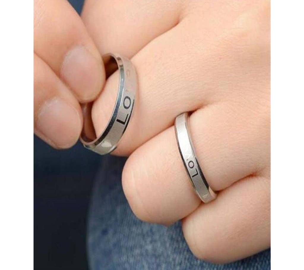 Silver Stainless Steel Couple Finger Ring for Valentine Special
