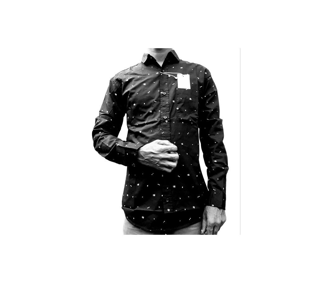 Black colour Long Sleeve Cotton Shirt for Men