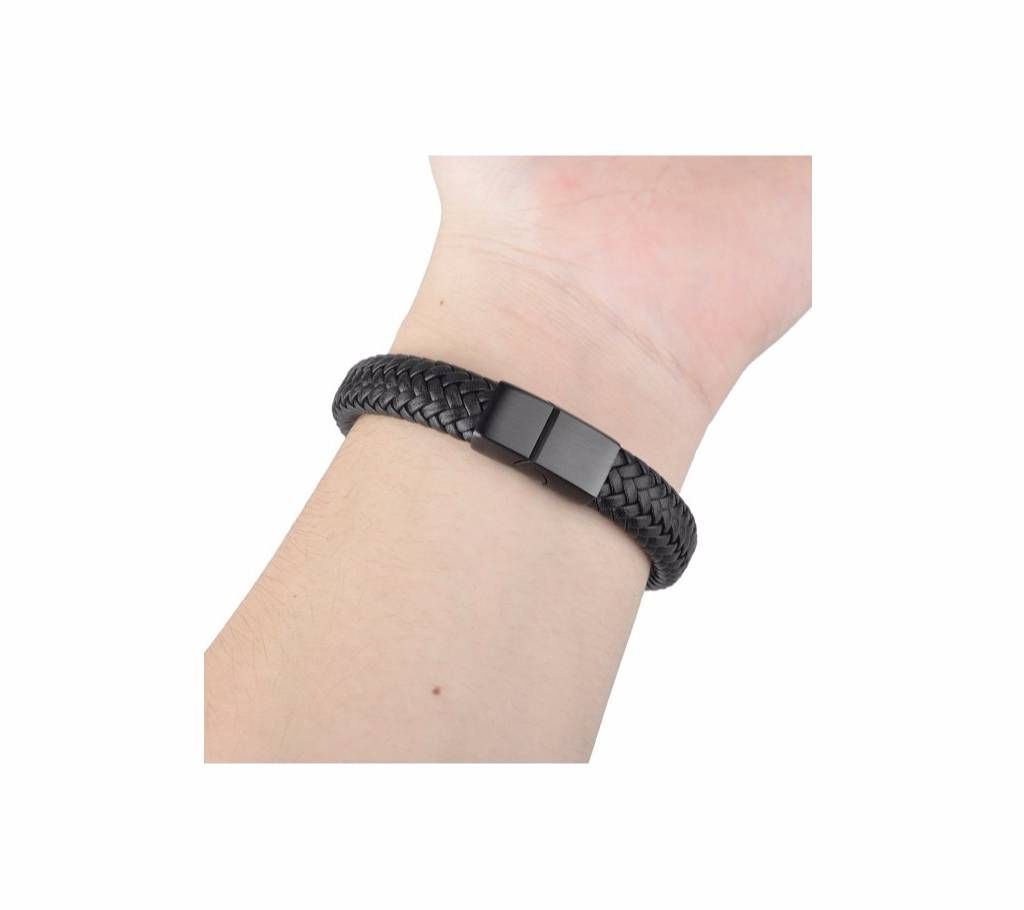 Charm Magnetic Clasps Leather Bracelet For Men