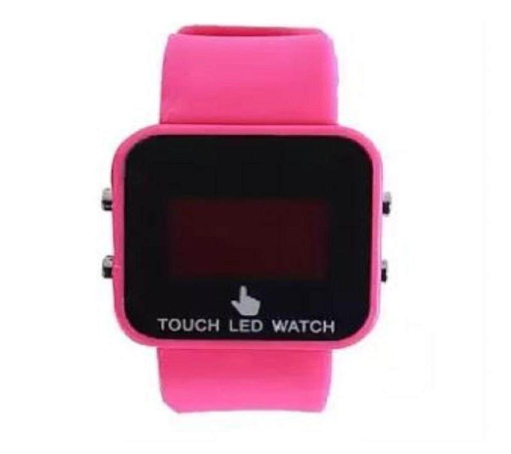 Rubber Strap LED Digital Watch -Pink