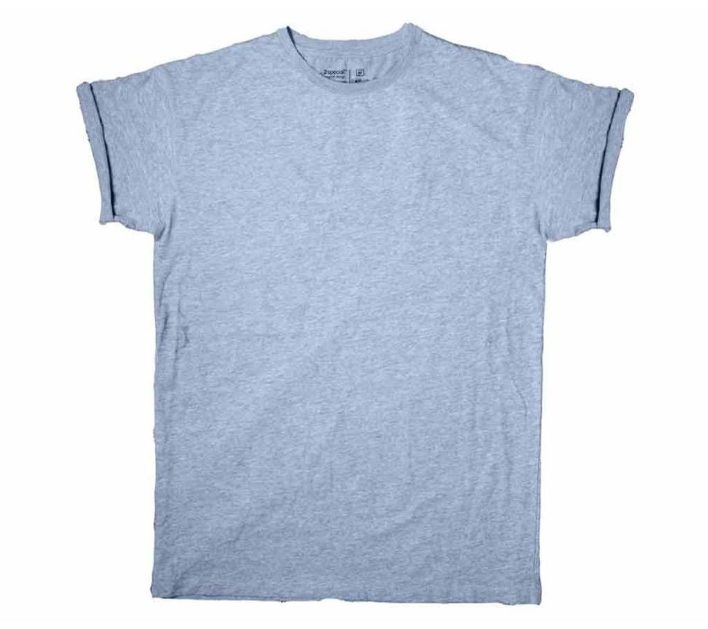 Gents Solid Color Half Sleeve T-Shirt - Ash