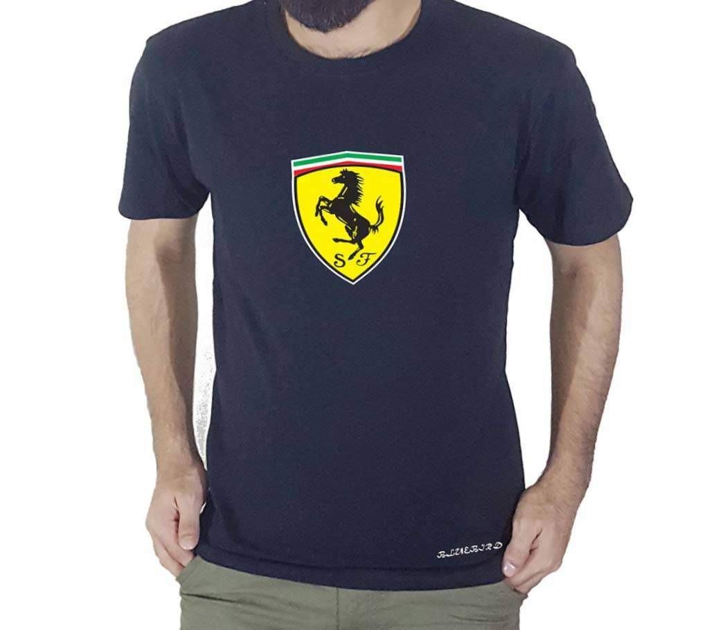Half Sleeve Cotton T Shirt For Men - Blue TS12
