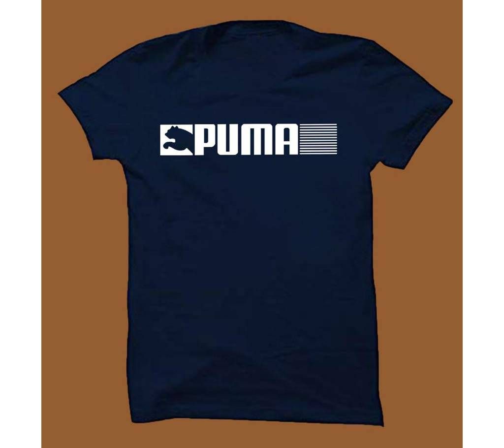 Navy Blue Cotton Short Sleeve T-Shirt for Men NBTS009