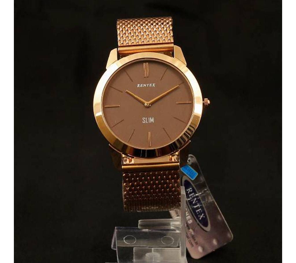 Slim Dial Cooper Color Rentex Watch for Men