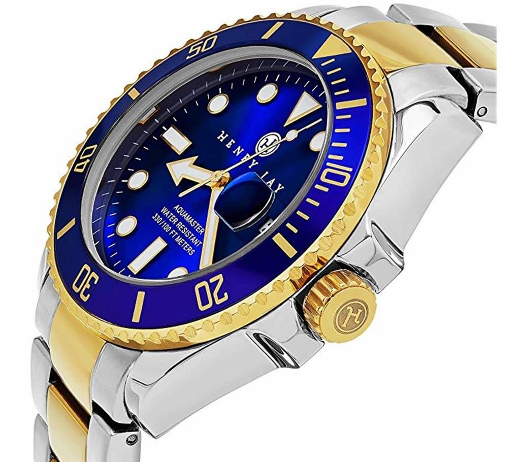 Henry Jay gold plated 23K professional dive watch