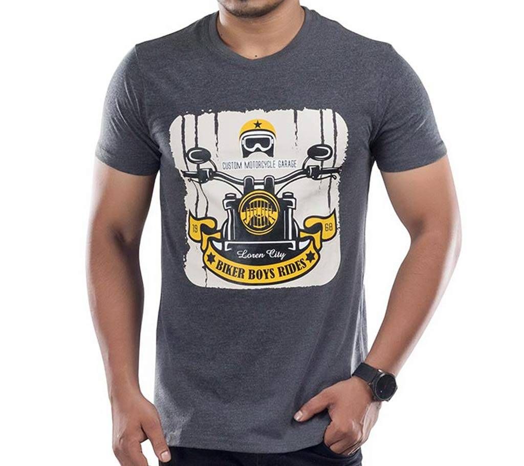 Men's Half Sleeve Cotton T-Shirt W17-MSST005 - Anthra Melange-Bike		