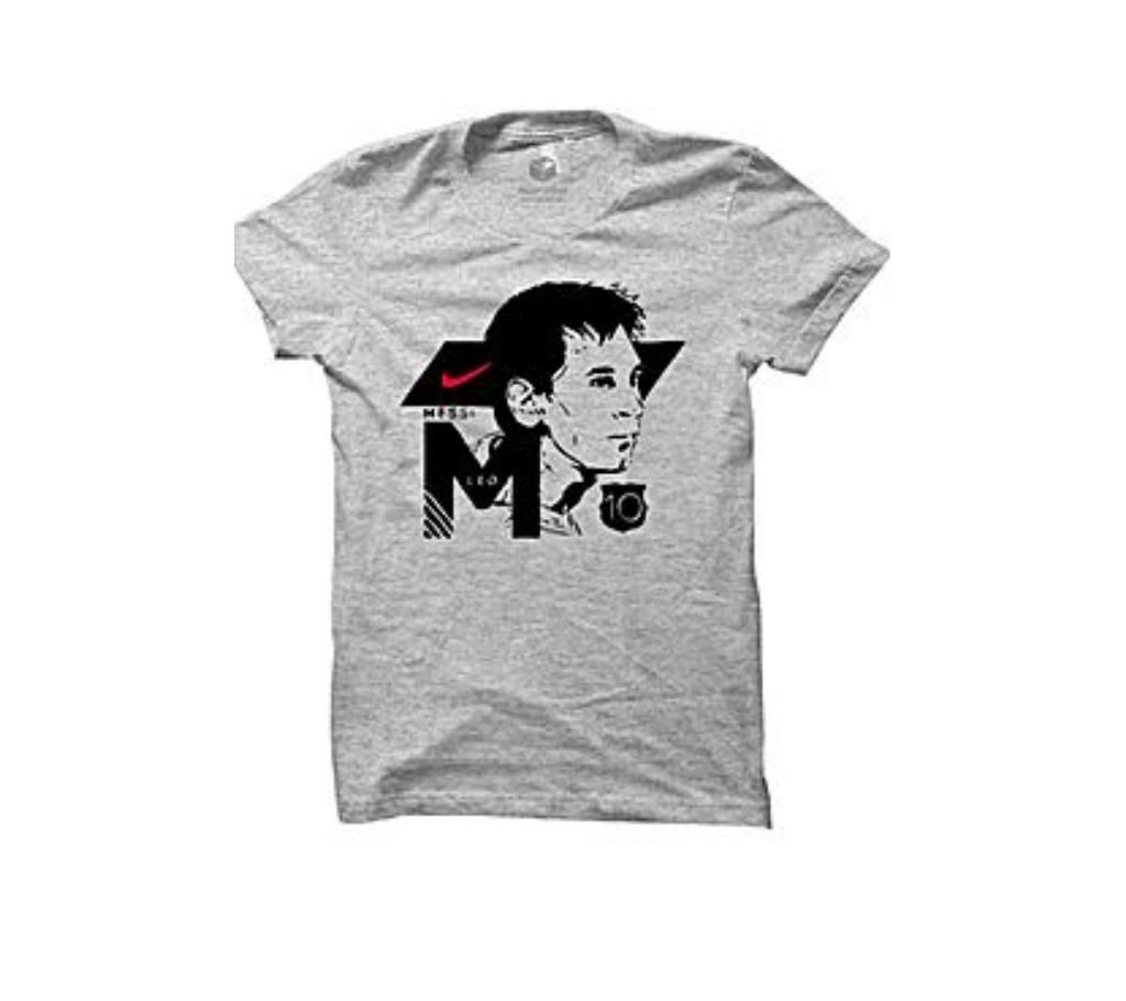 Gray cotton sleeve T-shirt