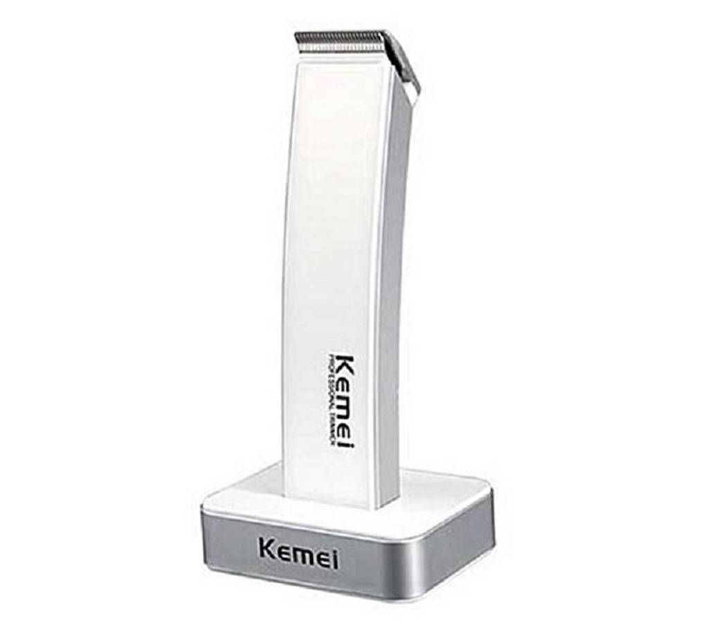 Kemei KM 619 Rechargeable Hair Clipper Electric Trimmer for Men - White 