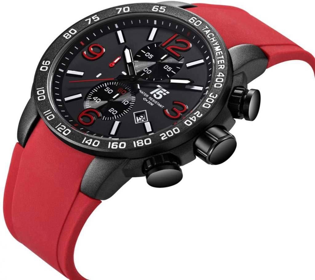 T5 Sports H3450G Analog Chronograph Watch For Men-RED