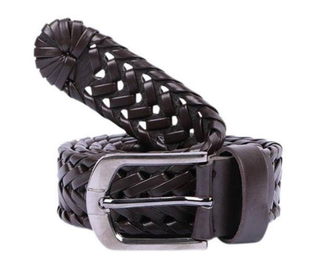 artificial leather black belt for men