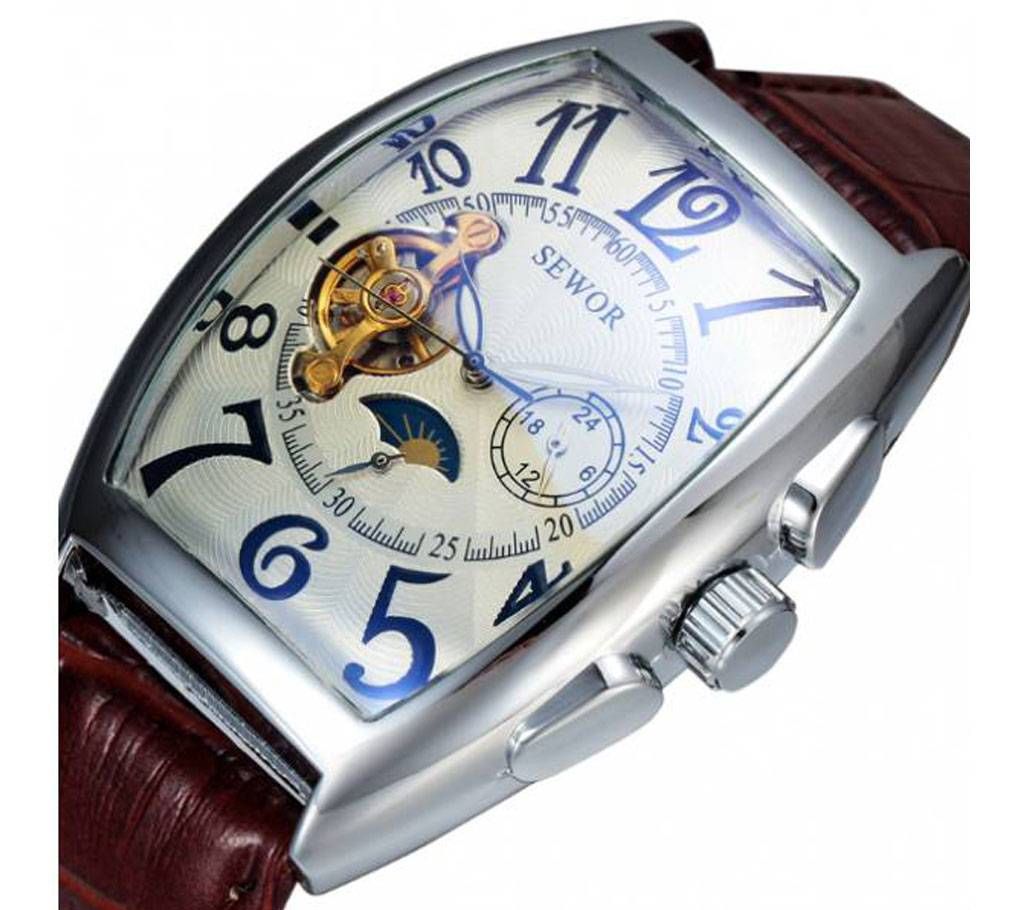 Classic Mechanical Black Watch Tourbillon Wrap Watches Mens