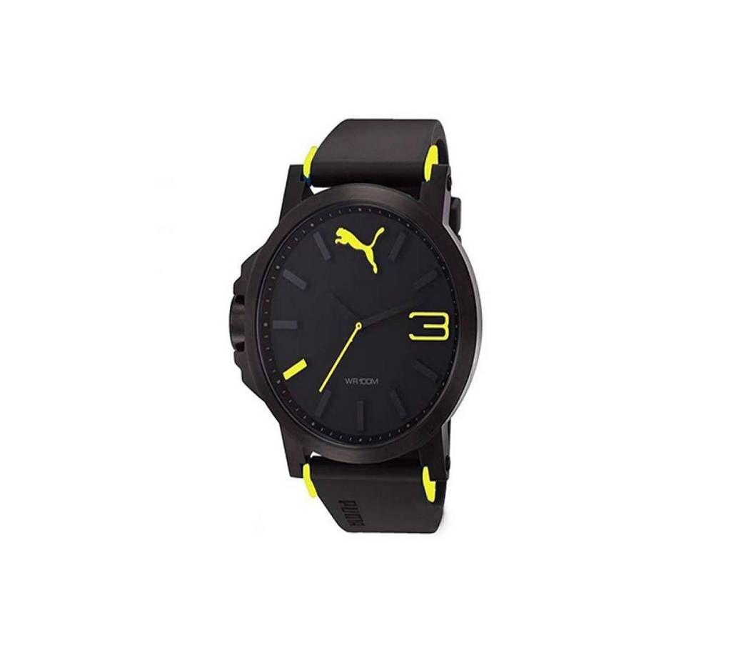 Black Yellow Sports Watch for Men