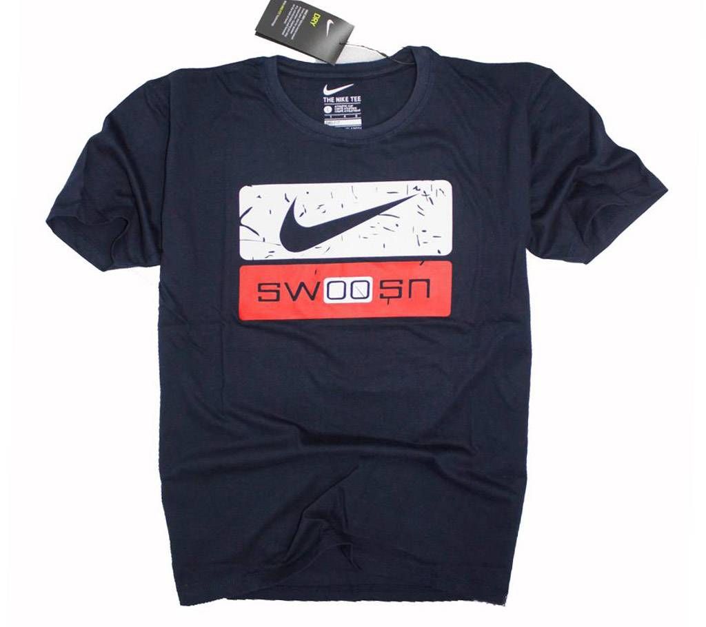 navy color high density print mens t shirt