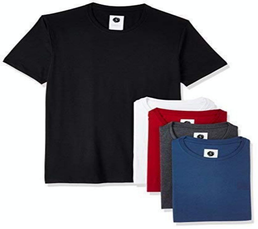 Mens Cotton Round neck  t-shirt 5 pcs Combo pack
