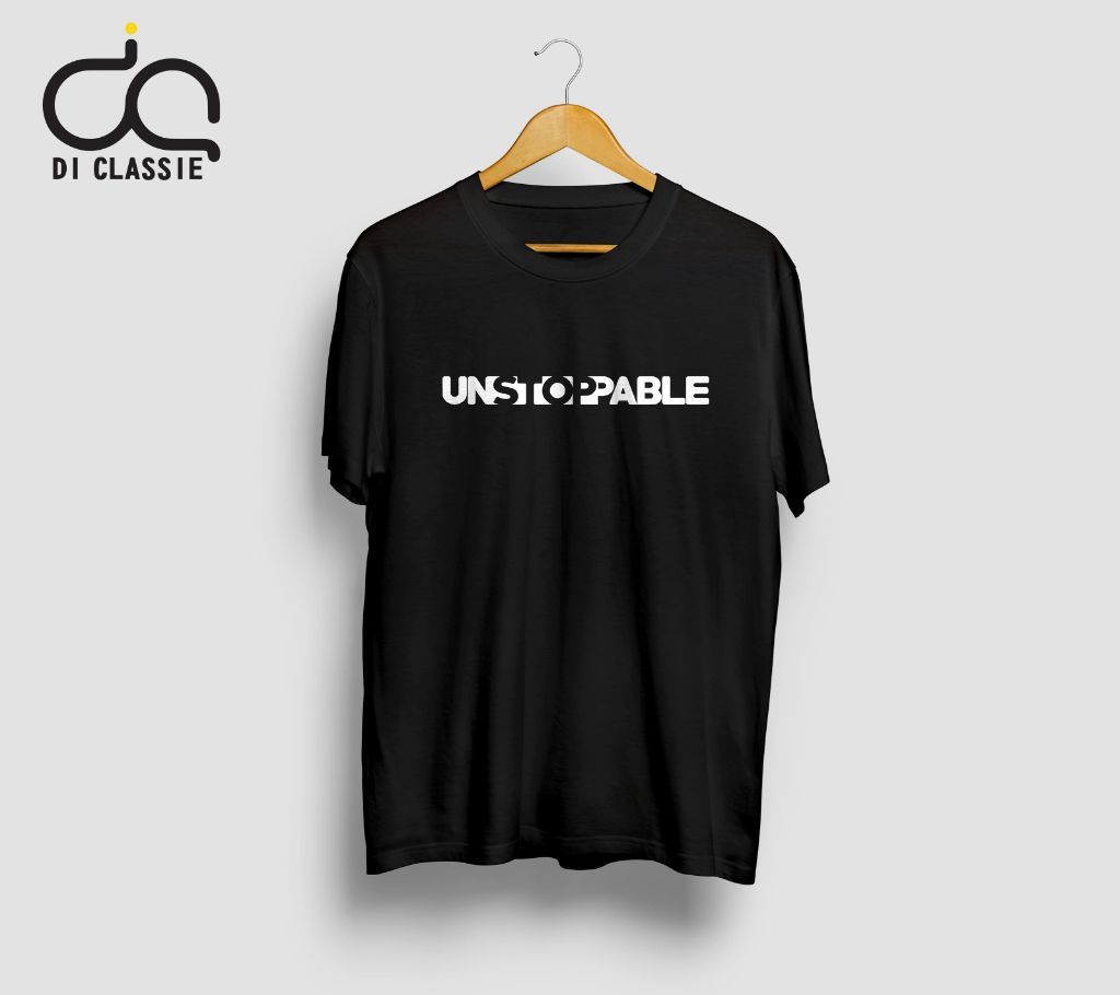 Di Classie: Unstoppable Black Cotton T-Shirt (Premium)