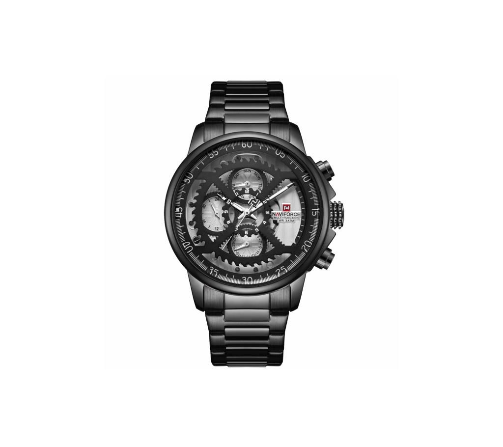 NAVIFORCE NF9150 Black Stainless Steel Chronograph Watch For Men - Black