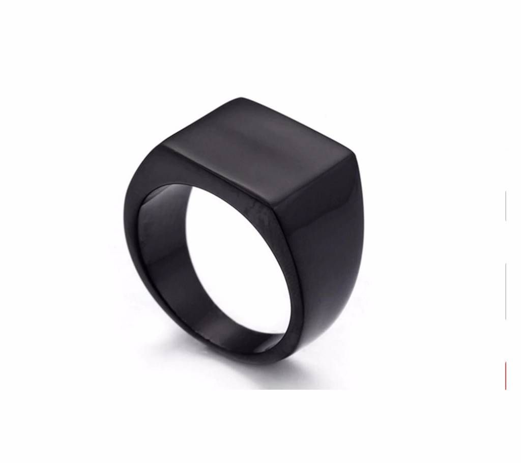 Simple Steal Slim Black Rings For Men