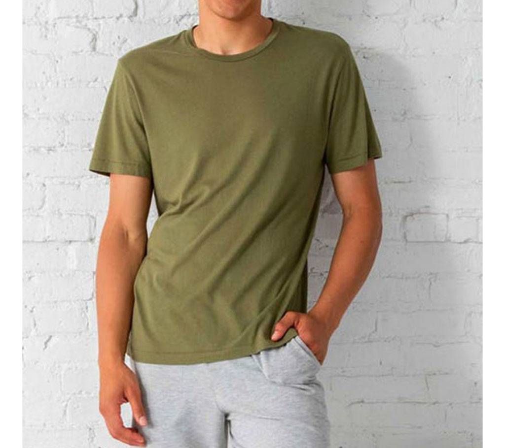 Olive Green Cotton T-Shirt