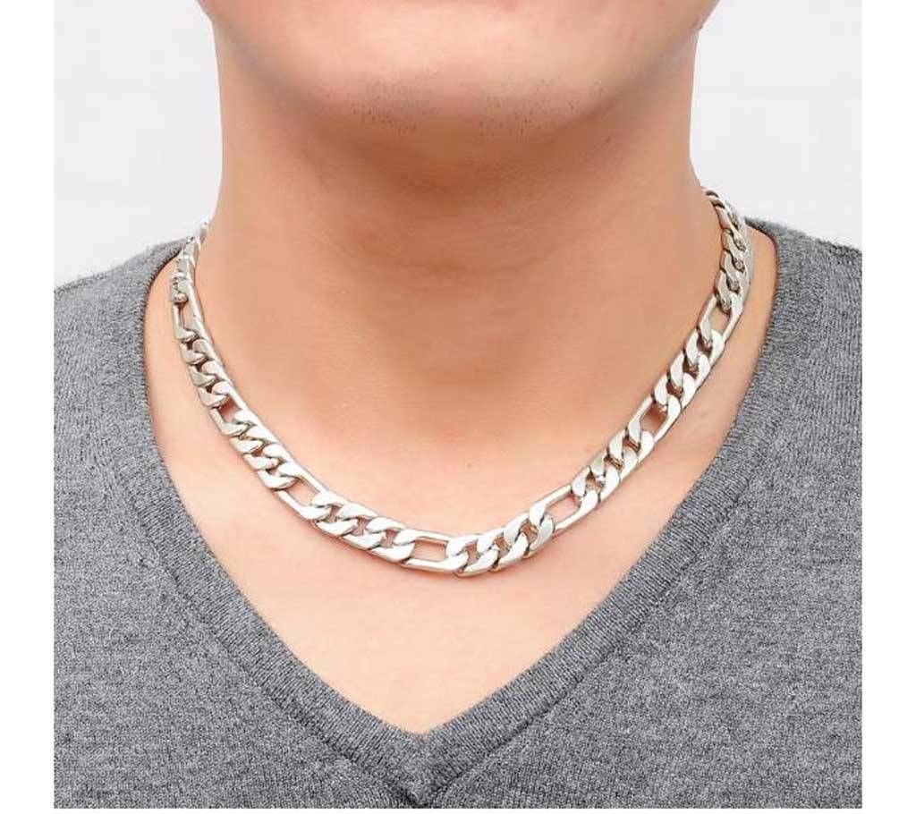 White Plated Chain Necklace For Men