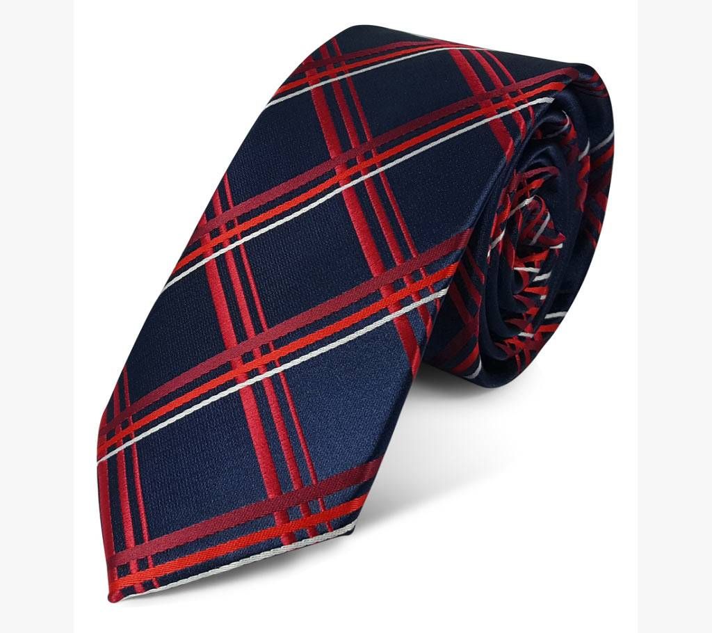 Elegant Navy Blue Silk Tie - 0186TIE
