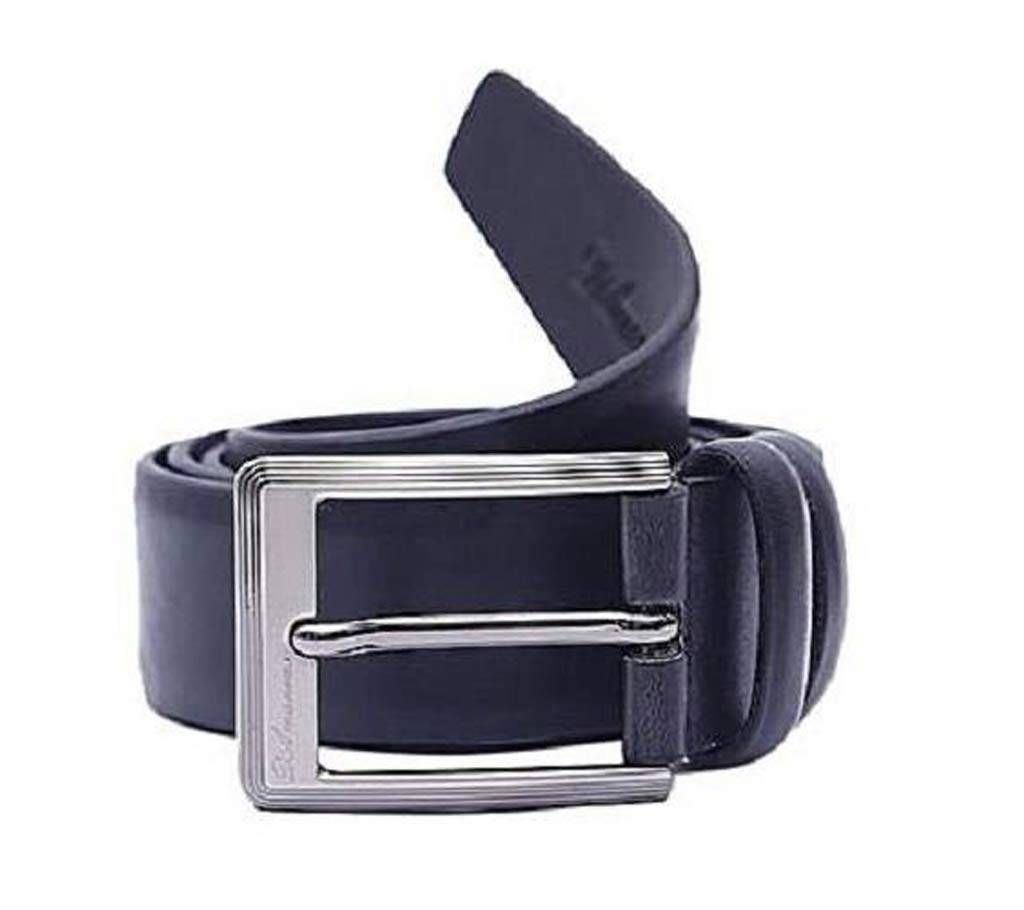 Black Artificial Leather Formal Belt For Men