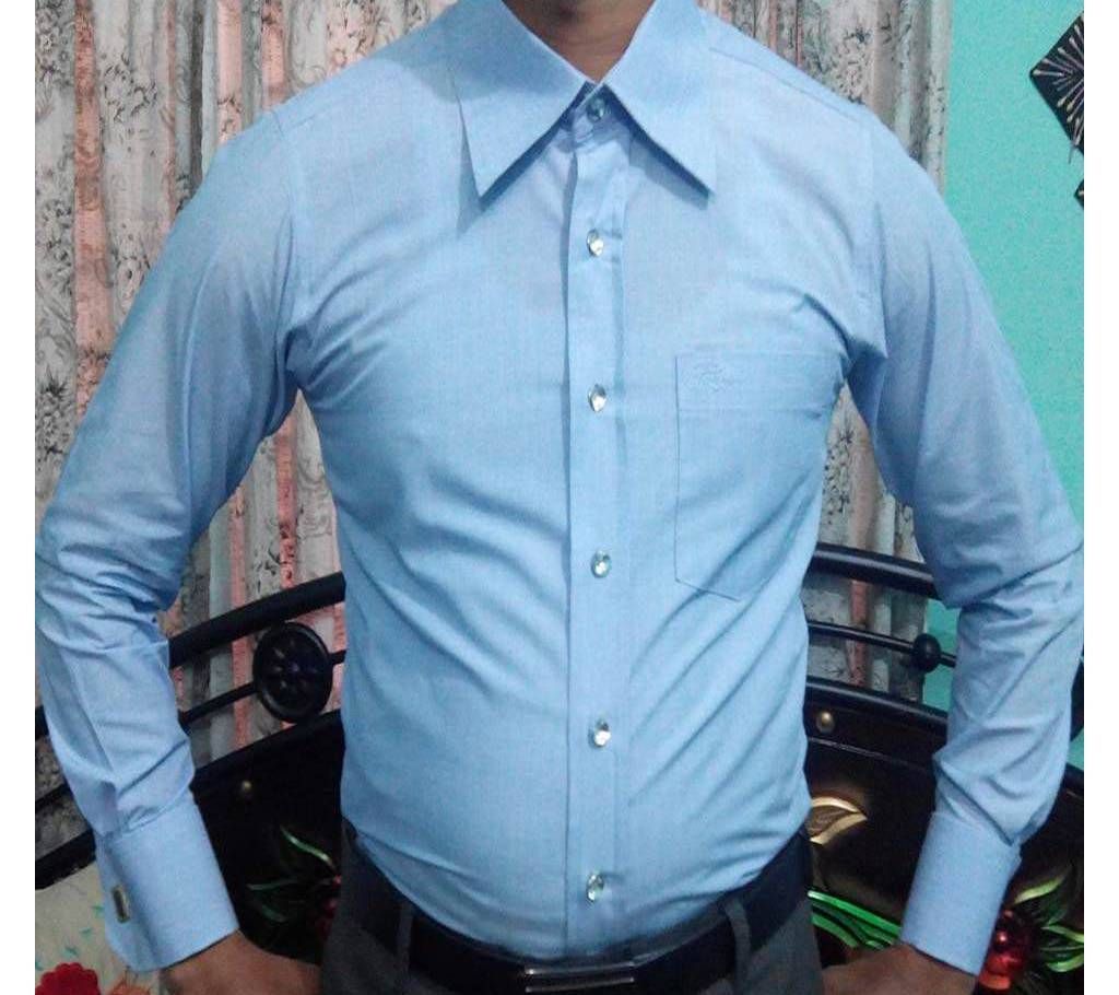Sky Blue Full Sleeve Chinigura Cotton Shirt