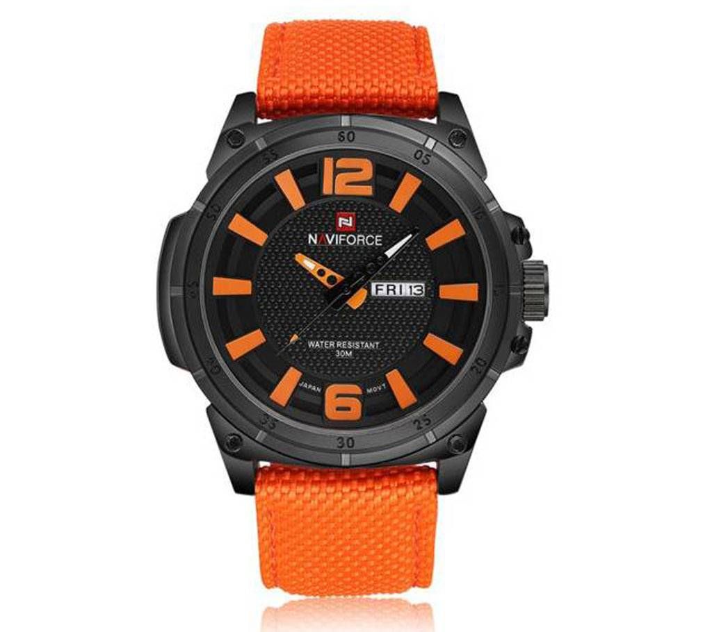 Naviforce Eid Collection NF9066  Casual Analog Quartz Movement Watch Canvas Strap Band - Orange