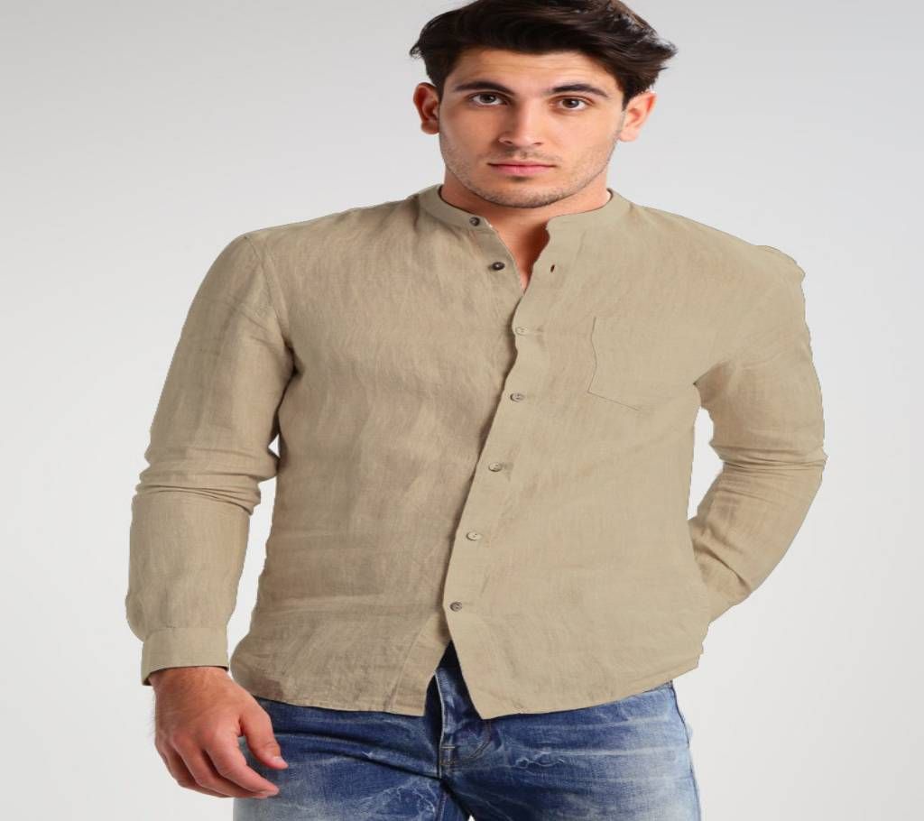 Men Ban Collar Stylish Shirt