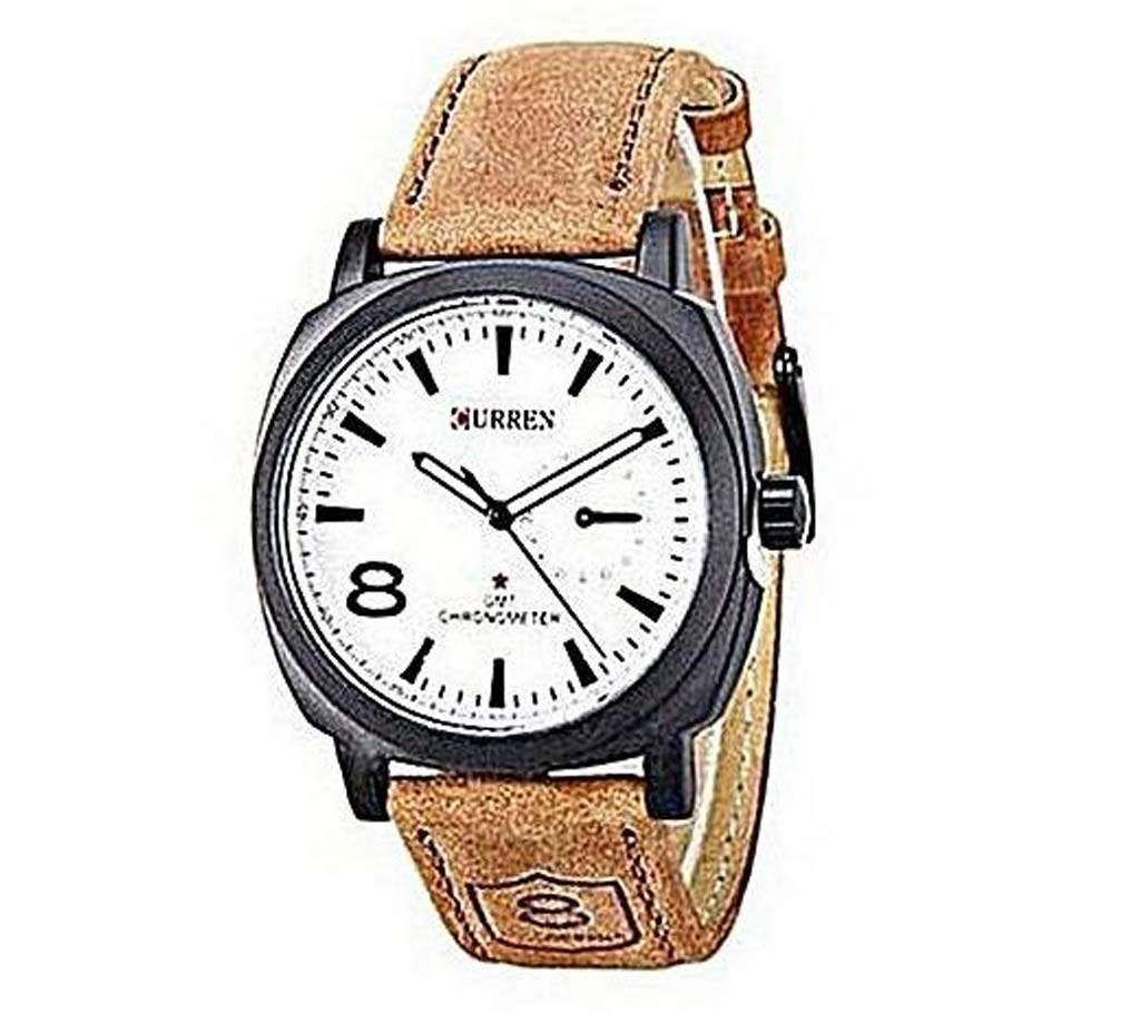 Curren WRM47 - Leather Wrist Watch For Men - Brown