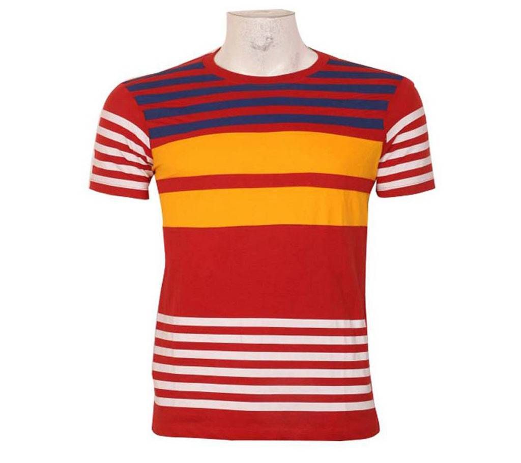 Gents Striped Half Sleeve Cotton T-Shirt