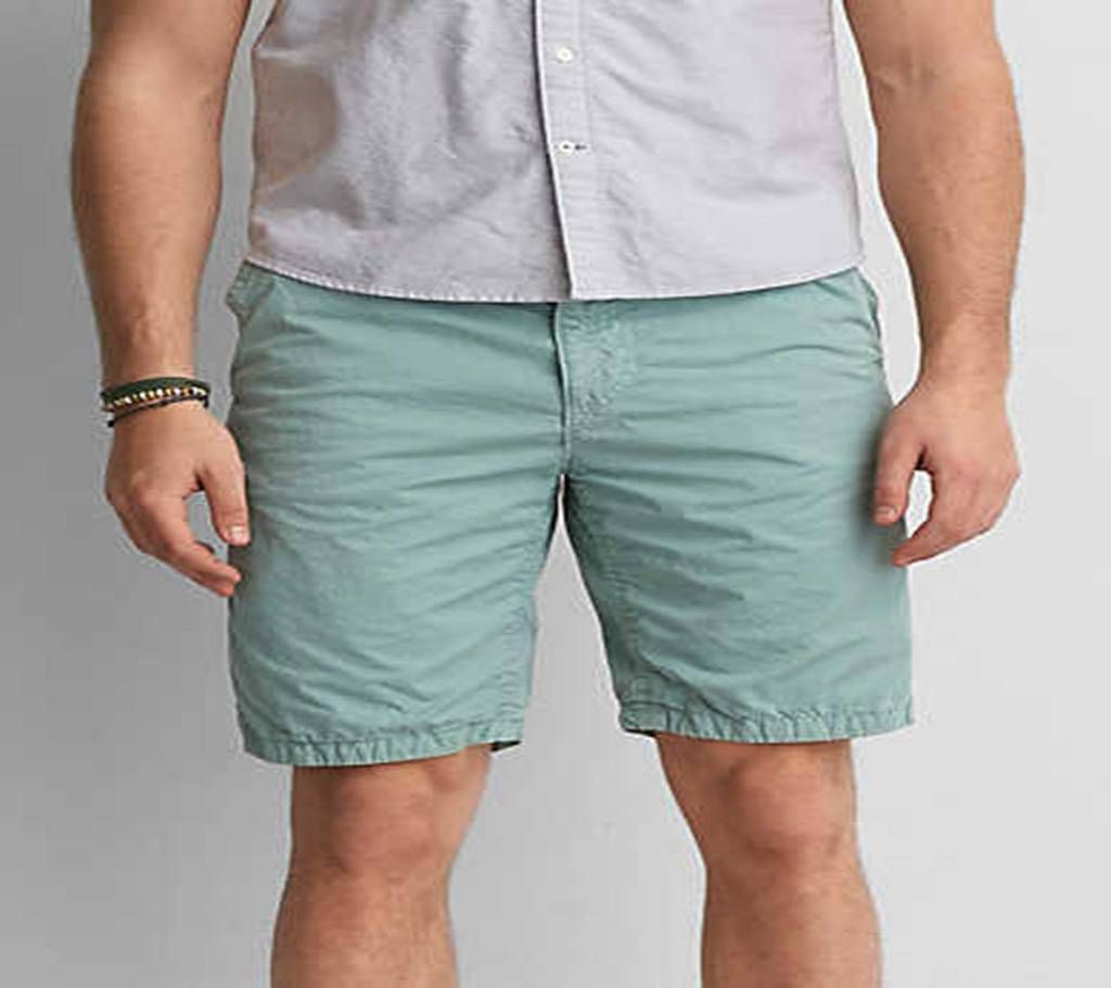 Green Twill Gabardine Two Quarter Shorts Pant for Men