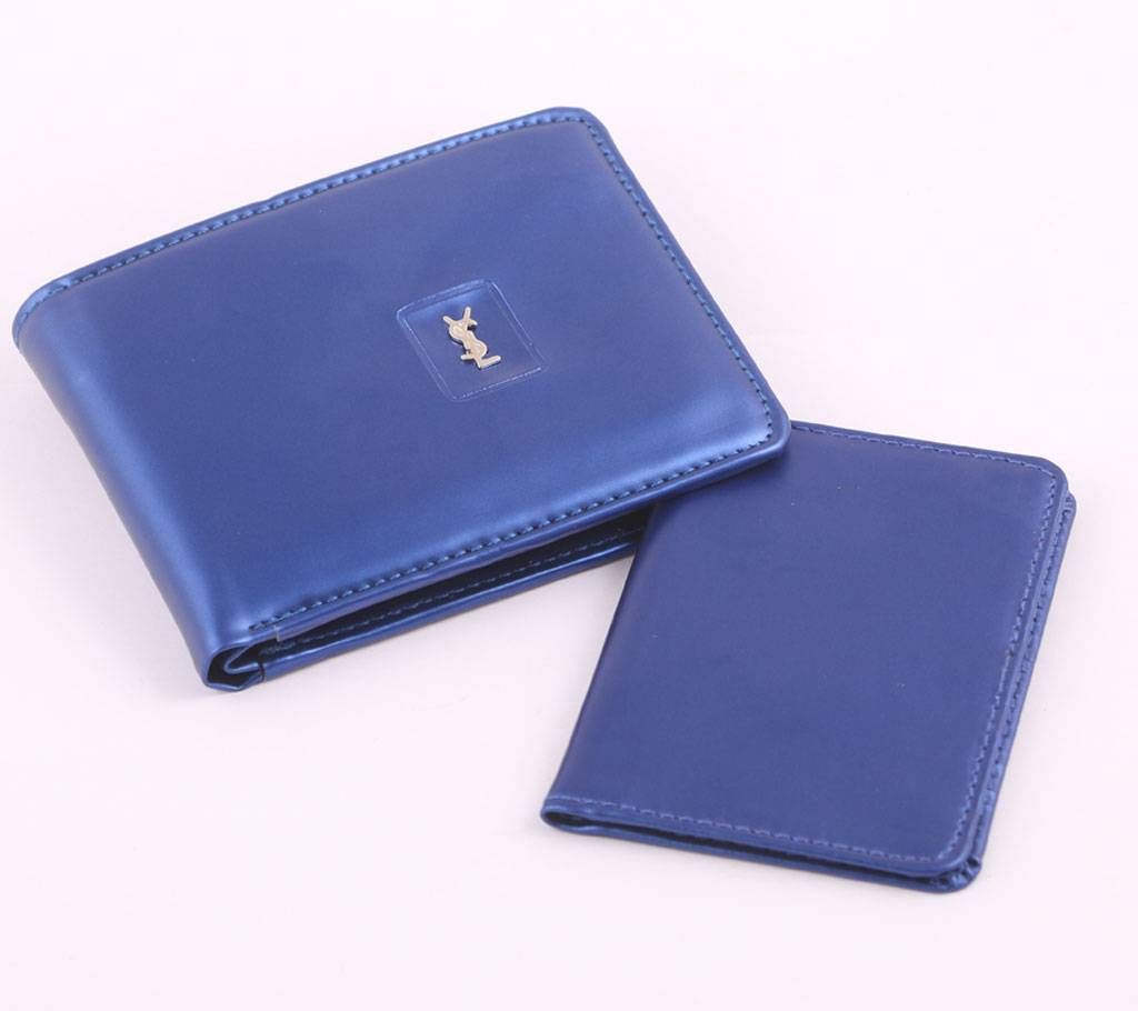 Sky Blue Artificial Leather Wallet For Men