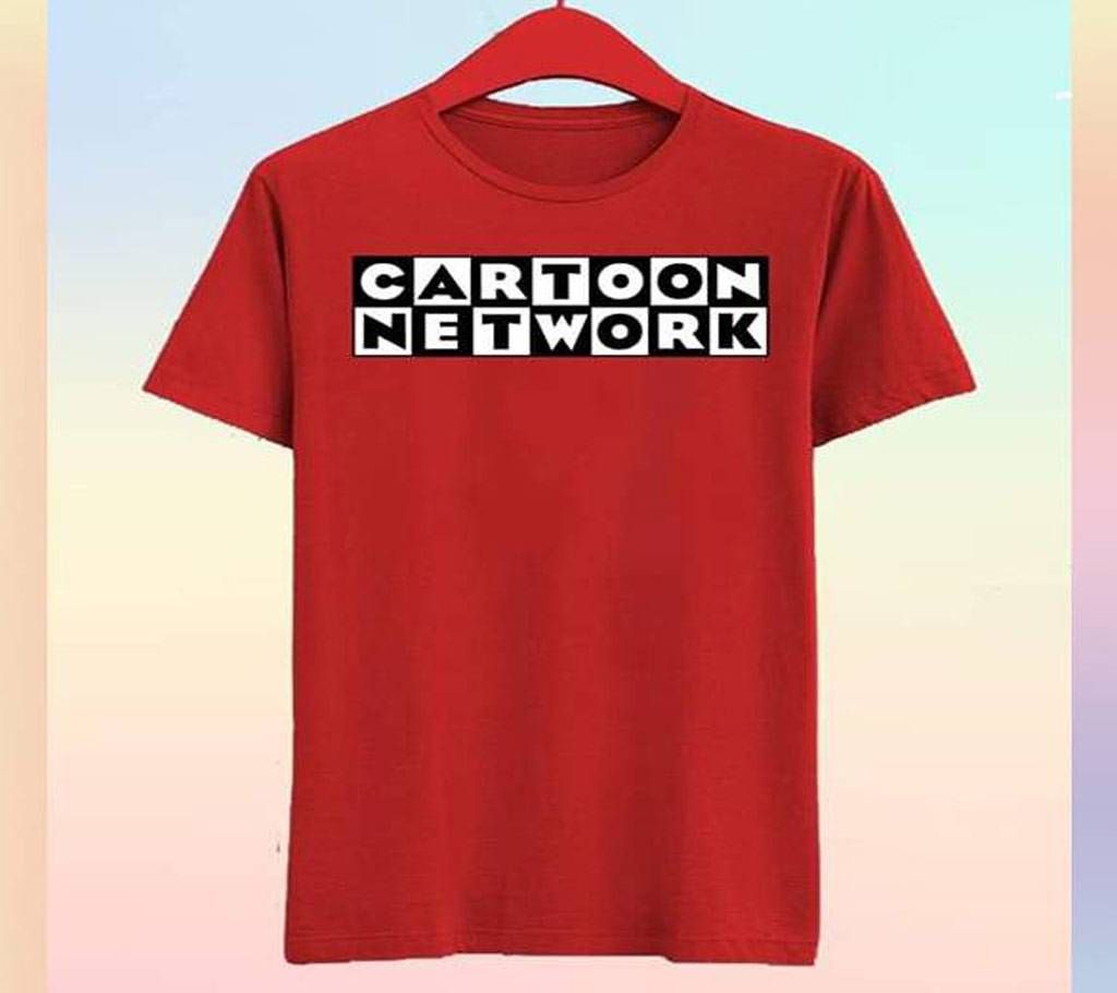 Red Cartoon Network Half Sleeve Cotton T Shirt For Men 
