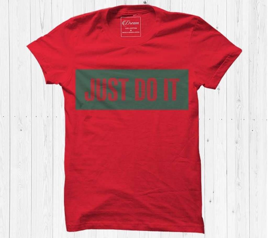 Just Do It Printed Cotton Half Sleeve T Shirt For Men 