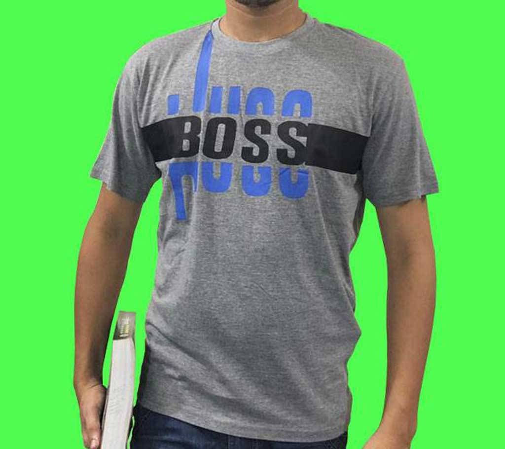 GENTS FINE-COTTON, PRINTED SHORT-SLEEVE T-SHIRT.