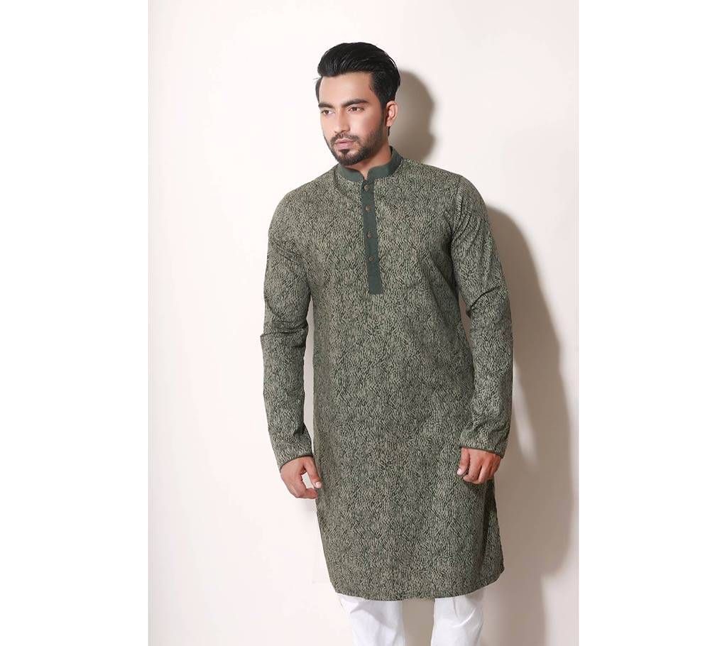 Semi-long Gents Cotton Panjabi 880