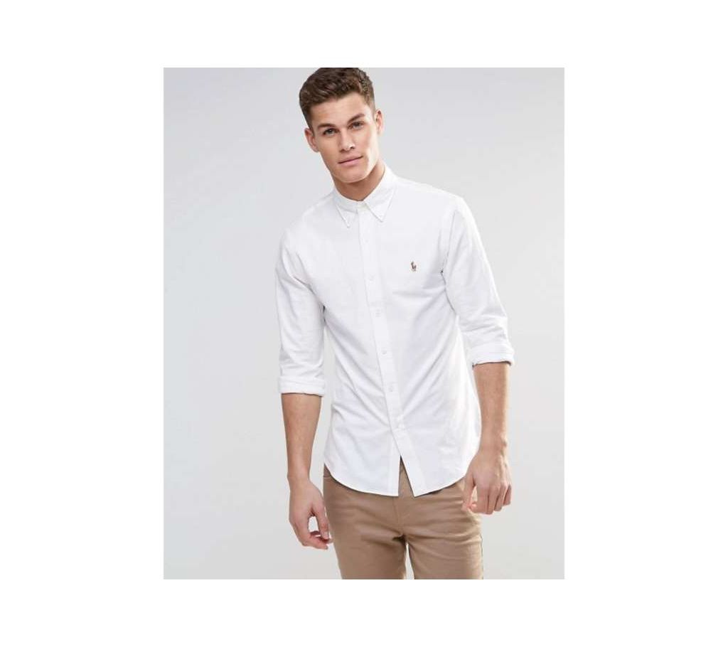 White Long Sleeve Casual Shirt