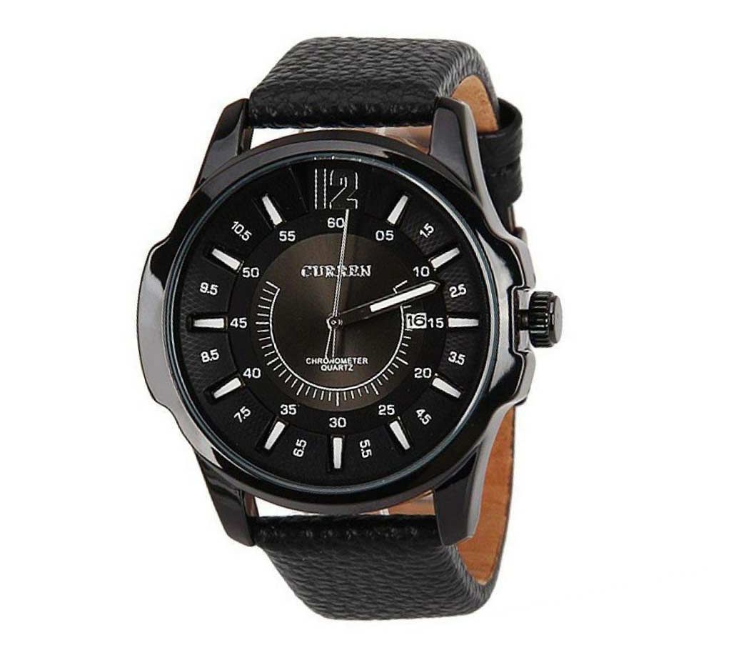 Curren Black Casual Wrist Watch For Men Copy