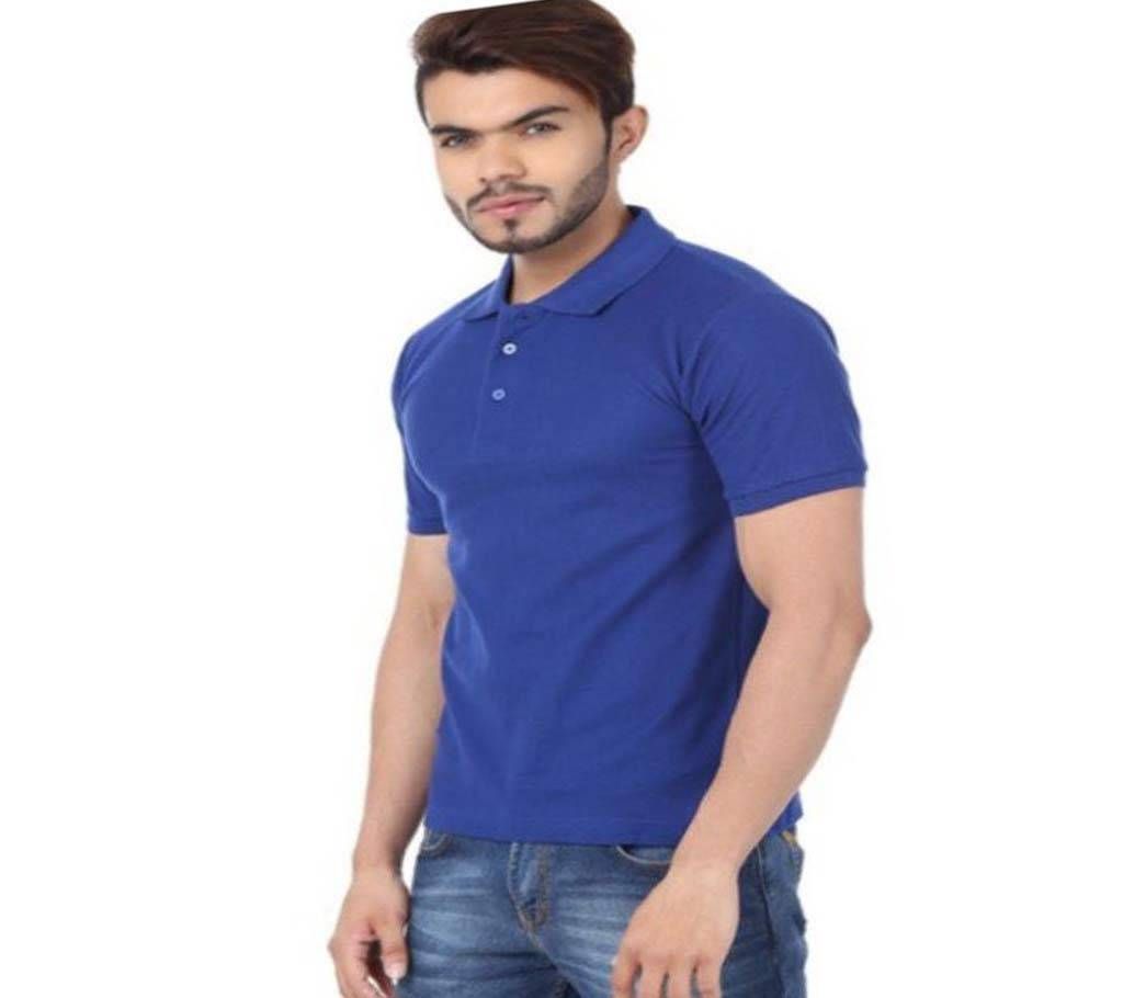 Short Sleeve Polo T-shirt For Men-Blue