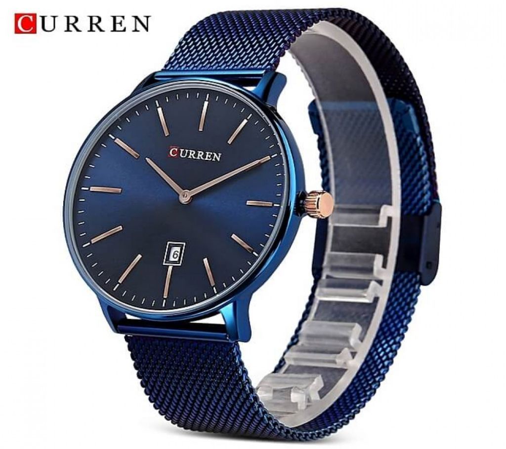 CURREN 8302 Super Slim Blue Watch For Men