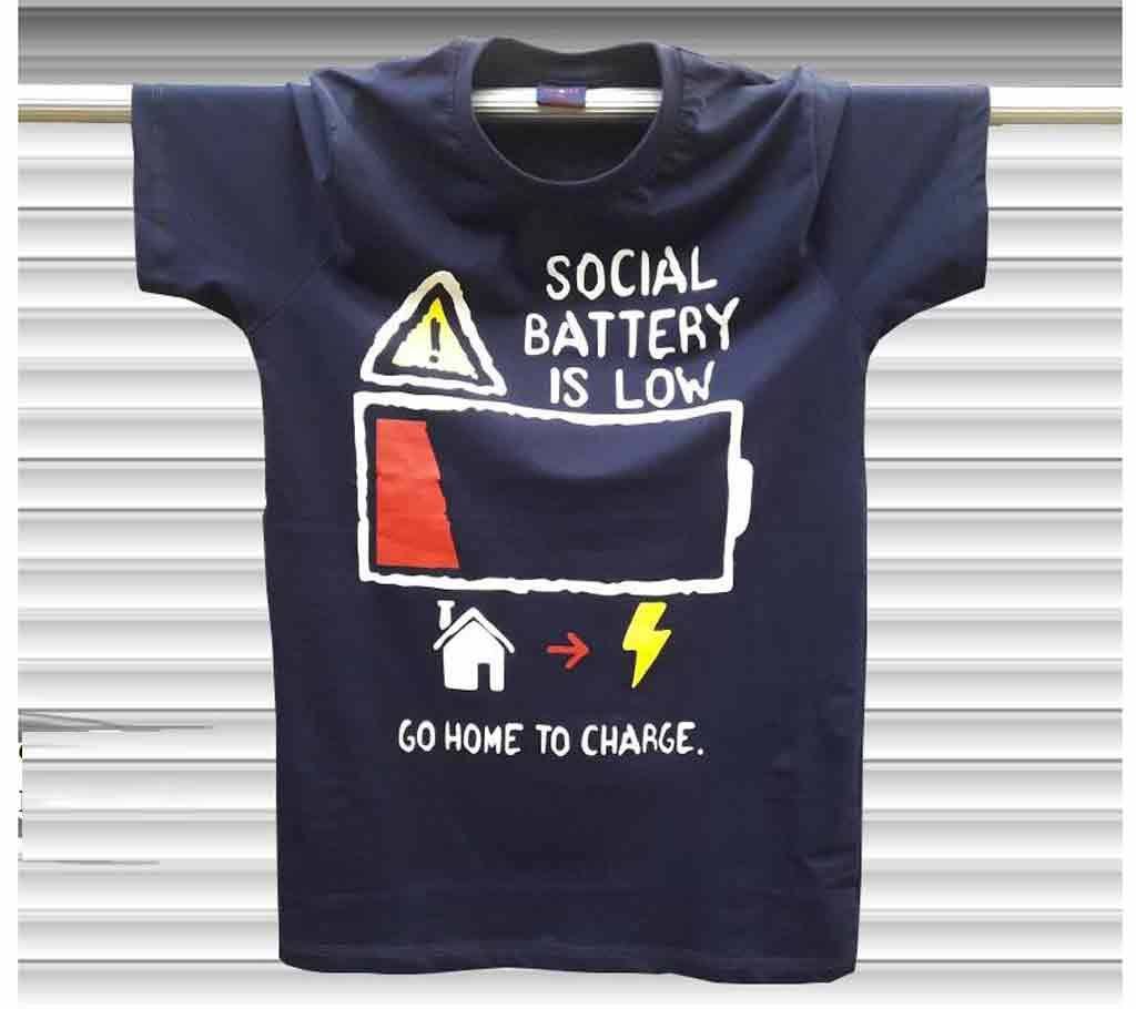 Social battery is low - Mens Cotton T-Shirt